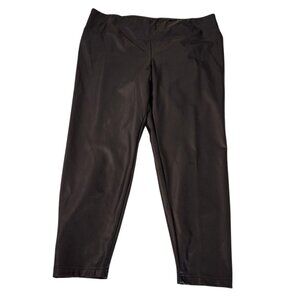 Catherine Malandrino Size 2X Faux Leather Pants Flat Front Stretchy Pullon